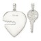 Sterling Silver Heart and Key Charm Love Pendant Jewerly 30mm x 22mm